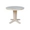 International Concepts 36 in.Round Extension Dining Table with 12 in.Leaf and 2 Dining Chairs in Unfinished - 3 Piece Set K-36RXT-23B-C61-2 - alternate 4